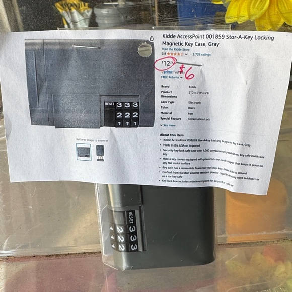 5/$25 Kidde Magnetic Key Case - Gray NWT - Picture 1 of 9